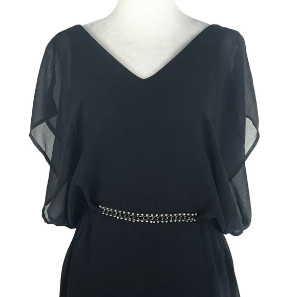 BY ARTISAN MINI V-NECK & CRISS CROSS BACK MINI DRESS WITH JEWEL WAIST DETAIL - Picture 2 of 14